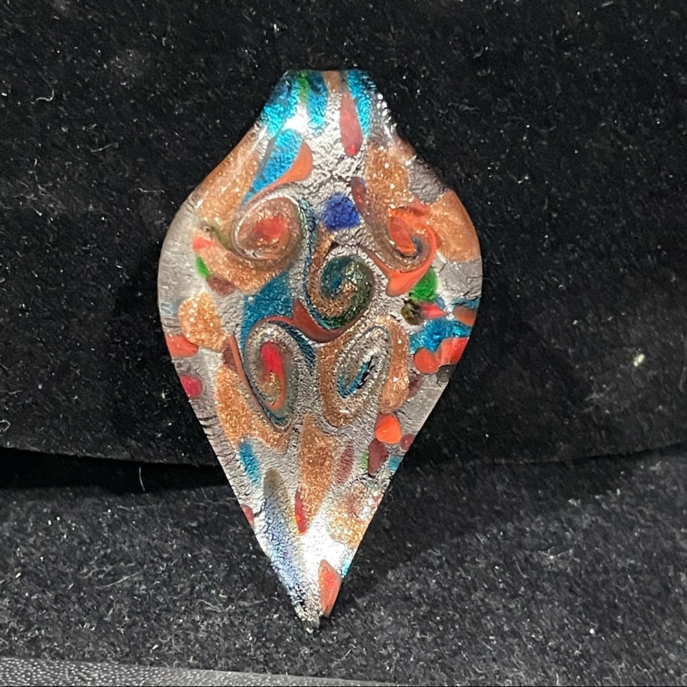 Artisan glass pendant; beautiful swirls of color!